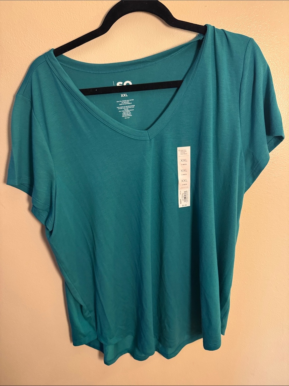 SO Teal Short-Sleeve V-Neck Top